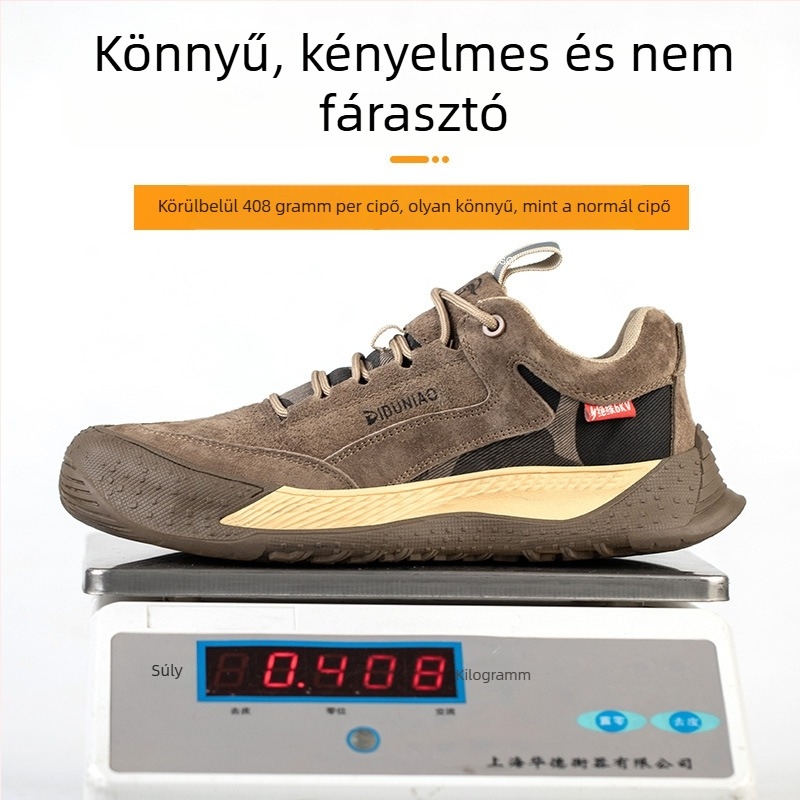 Munkavédelmi cipő - ütésálló és áthatolás elleni, 6KV szigetelés, disznóbőr felsőrész, alacsony profilú kialakítás, műanyag orrtalp