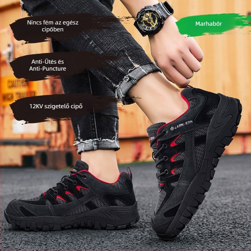 Langmeng Izolált Munkacipő – Alacsony felső rész, Flyknit Mesh + Velúr Bőr