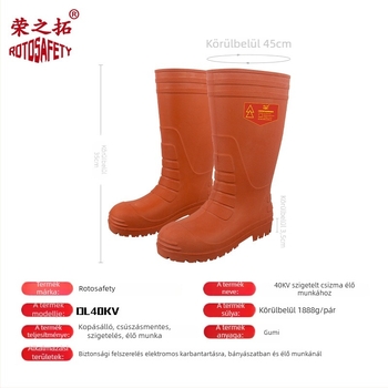 40kV magasfeszültségű szigetelt csizma, 4. szintű élő munkához, gumiból készült