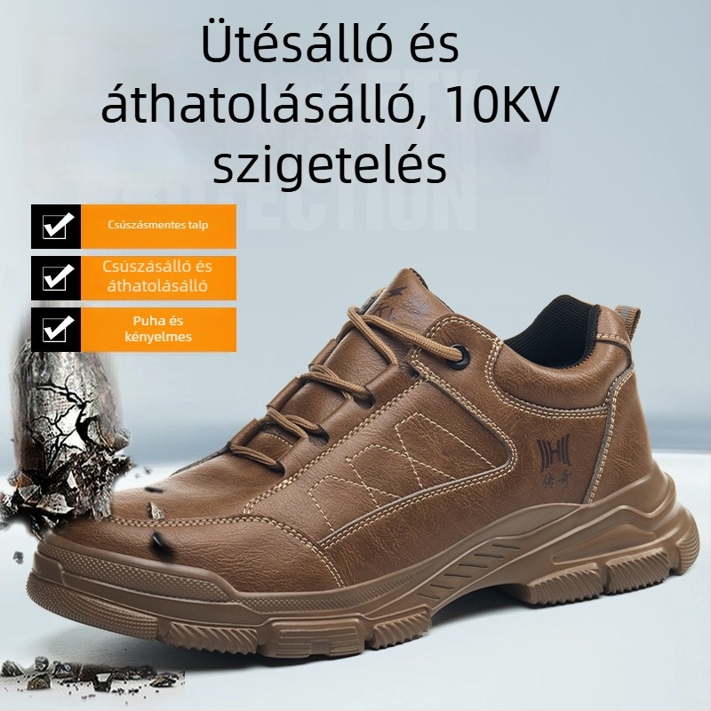 Férfi elektromos munkavédelmi cipő – 10 kV-ig szigetelt, ütésálló és átszúrás elleni, sav- és lúgálló, csúszásmentes, olajálló