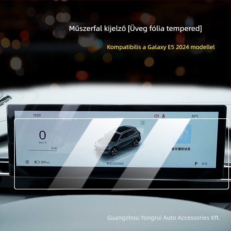 Geely Galaxy E5 képernyő edzett üveg film a központi konzolhoz – testreszabható