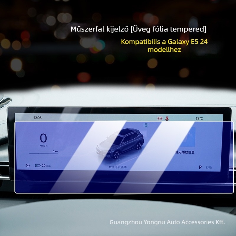 Geely Galaxy E5 képernyő edzett üveg film a központi konzolhoz – testreszabható