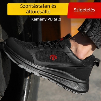 Munkavédelmi cipő acél orral, ütés- és átszúrásálló, légáteresztő flying mesh felsőrész, alacsony bokaszár, egész éves szigetelés