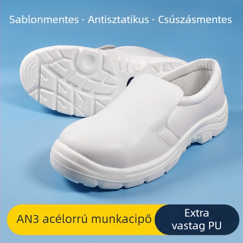 PU anyagú munkavédelmi cipő acélorrvédővel, perforáció elleni védelem, ütésálló, anti-sztatikus, PU talp