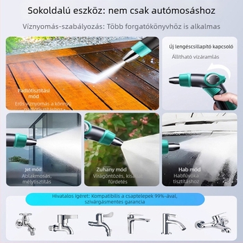 Otthoni használatra szánt magasnyomású vízpisztoly teleszkópos és rugalmas tömlővel – nyomásos csapvízfej autómosáshoz és növények öntözéséhez