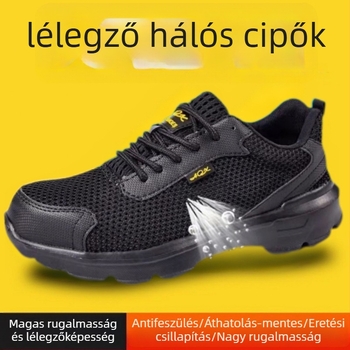 Légáteresztő munkavédelmi cipő acélorral – csúszásmentes, átütésálló és kopásálló, könnyű, hálós felsőrész