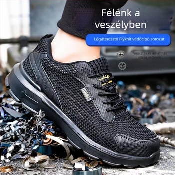 Légáteresztő munkavédelmi cipő acélorral – csúszásmentes, átütésálló és kopásálló, könnyű, hálós felsőrész