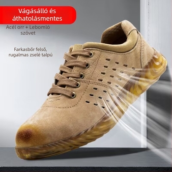 Munkavédelmi cipő ütés elleni és áthatolás elleni védelemmel, pigskin bőr, alacsony felső rész