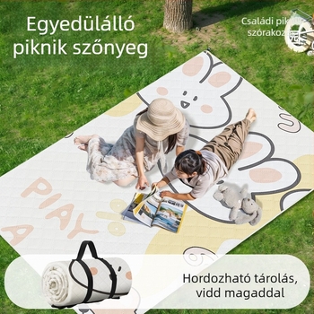 Ultrahangos Kültéri Piknik Matrac, Vízálló és Csúszásmentes, Oxford Szövet, 500 g, 2–4 Főre, Gépben mosható