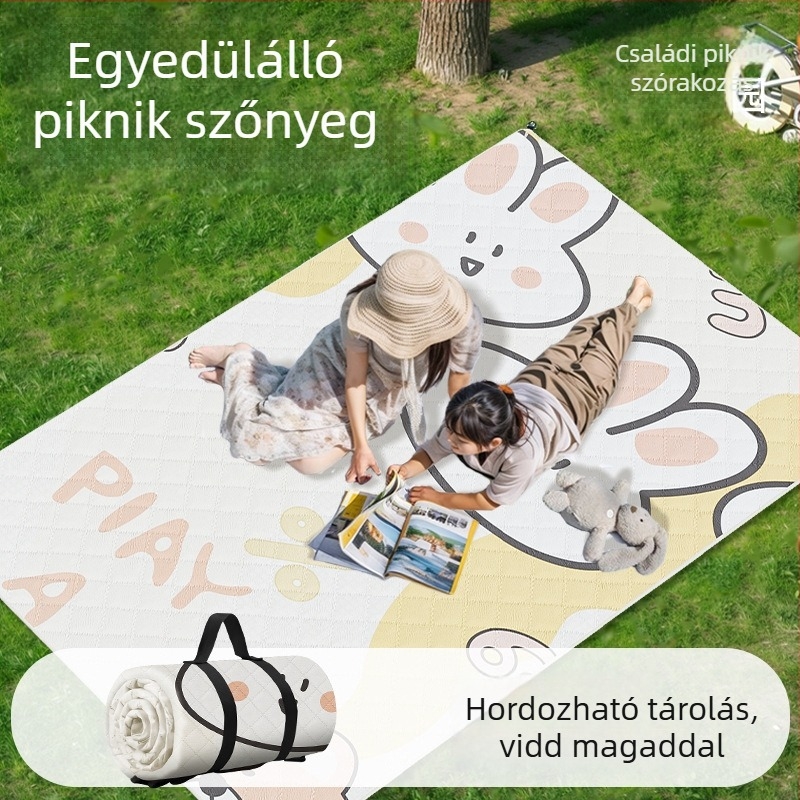 Ultrahangos Kültéri Piknik Matrac, Vízálló és Csúszásmentes, Oxford Szövet, 500 g, 2–4 Főre, Gépben mosható