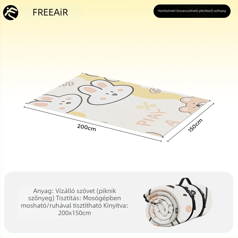 Ultrahangos Kültéri Piknik Matrac, Vízálló és Csúszásmentes, Oxford Szövet, 500 g, 2–4 Főre, Gépben mosható