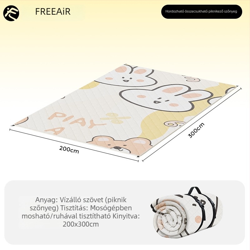 Ultrahangos Kültéri Piknik Matrac, Vízálló és Csúszásmentes, Oxford Szövet, 500 g, 2–4 Főre, Gépben mosható
