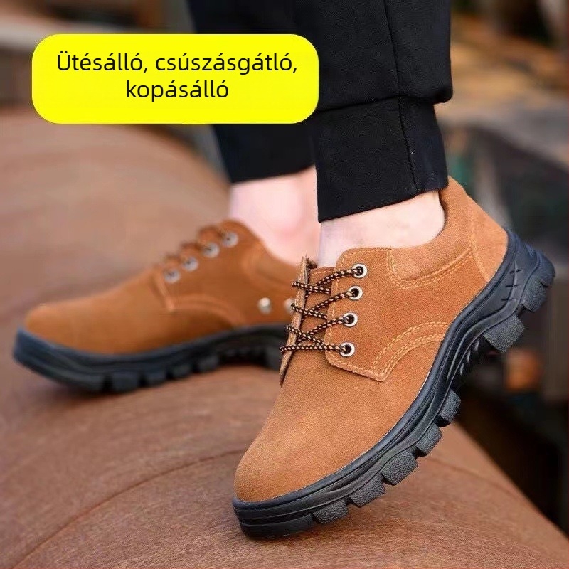 Férfi légáteresztő munkacipő acél orsóval, ütés- és perforációálló, hegesztéshez alkalmas, csúszásmentes, kopásálló, könnyű, négy évszakos