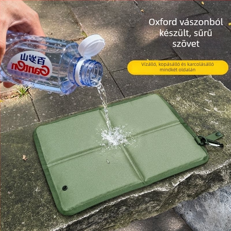 Kültéri összecsukható ülőpárna, csúszásmentes és vízálló, Oxford anyag + pearl cotton, 88 g, 1–2 személyre
