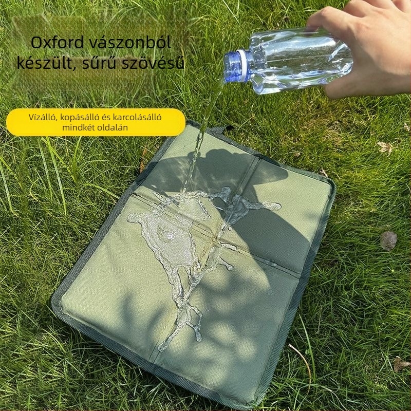 Kültéri összecsukható ülőpárna, csúszásmentes és vízálló, Oxford anyag + pearl cotton, 88 g, 1–2 személyre