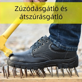Férfi téli alacsony szárú munkavédelmi cipő acél orral, ütés- és perforáció elleni védelemmel.