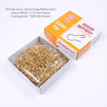 Vasból készült tök alakú gombostű ruhához, Silver Flower márka, klasszikus/egyszerű/könnyű luxus stílus, bruttó tömeg 0.3 kg, csomagolás 50 doboz