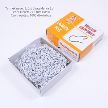 Vasból készült tök alakú gombostű ruhához, Silver Flower márka, klasszikus/egyszerű/könnyű luxus stílus, bruttó tömeg 0.3 kg, csomagolás 50 doboz