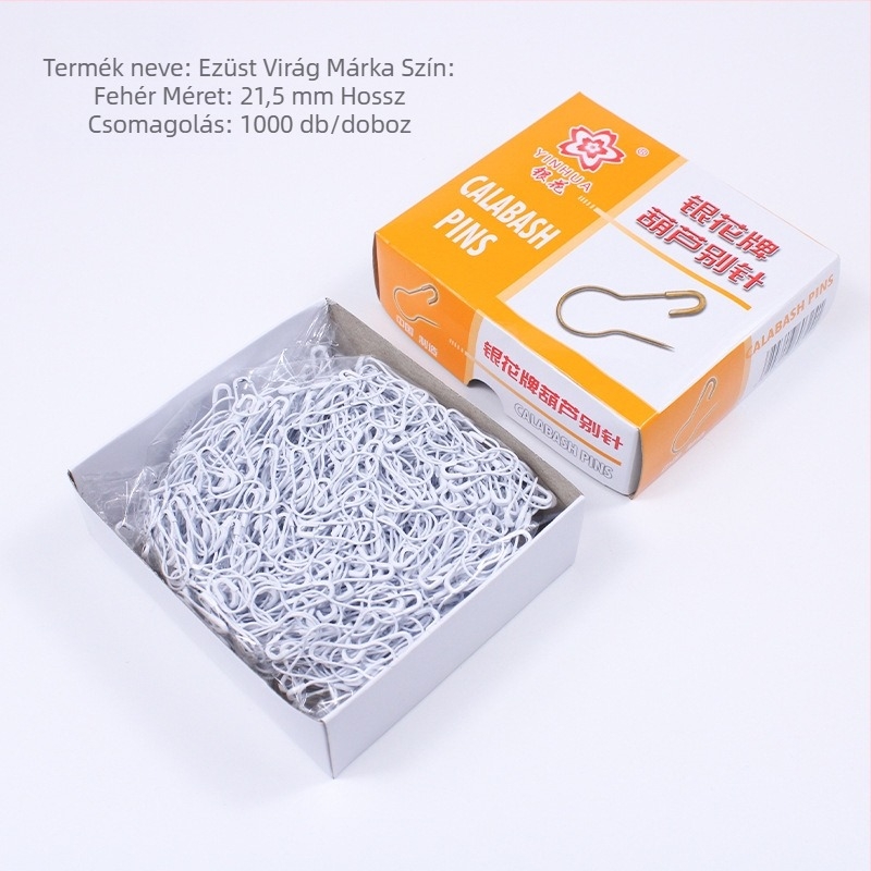 Vasból készült tök alakú gombostű ruhához, Silver Flower márka, klasszikus/egyszerű/könnyű luxus stílus, bruttó tömeg 0.3 kg, csomagolás 50 doboz