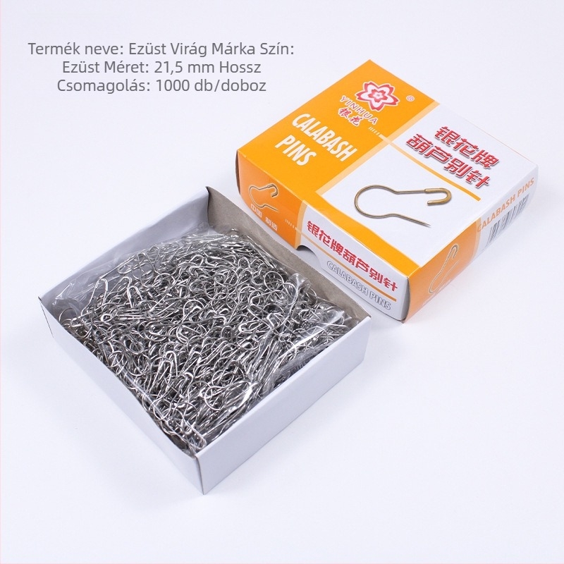 Vasból készült tök alakú gombostű ruhához, Silver Flower márka, klasszikus/egyszerű/könnyű luxus stílus, bruttó tömeg 0.3 kg, csomagolás 50 doboz