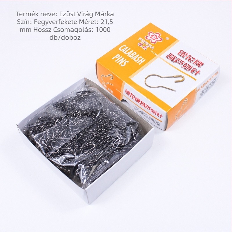 Vasból készült tök alakú gombostű ruhához, Silver Flower márka, klasszikus/egyszerű/könnyű luxus stílus, bruttó tömeg 0.3 kg, csomagolás 50 doboz