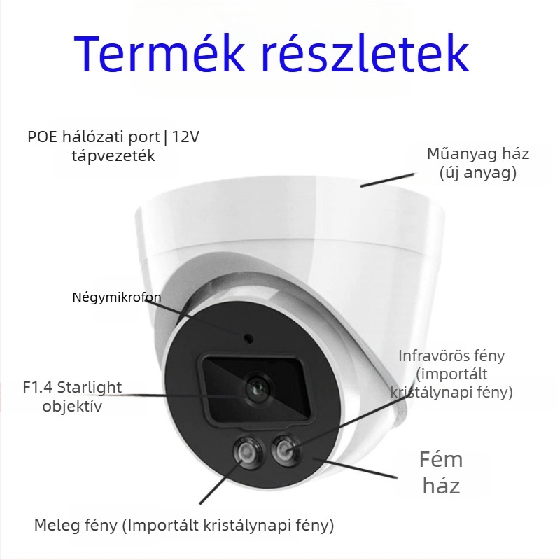 Wired Audio Pickup Dome / Wired Intercom Dome - SNR >40 dB, -20–55°C, PoE 48V, ABS műanyag, Kompatibilis Hikvision/Dahua