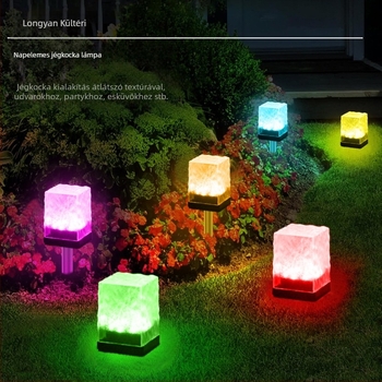 Napelemes kültéri LED lámpa kerthez, vízálló, modell ZX, 5W, üzemidő 6–12 óra