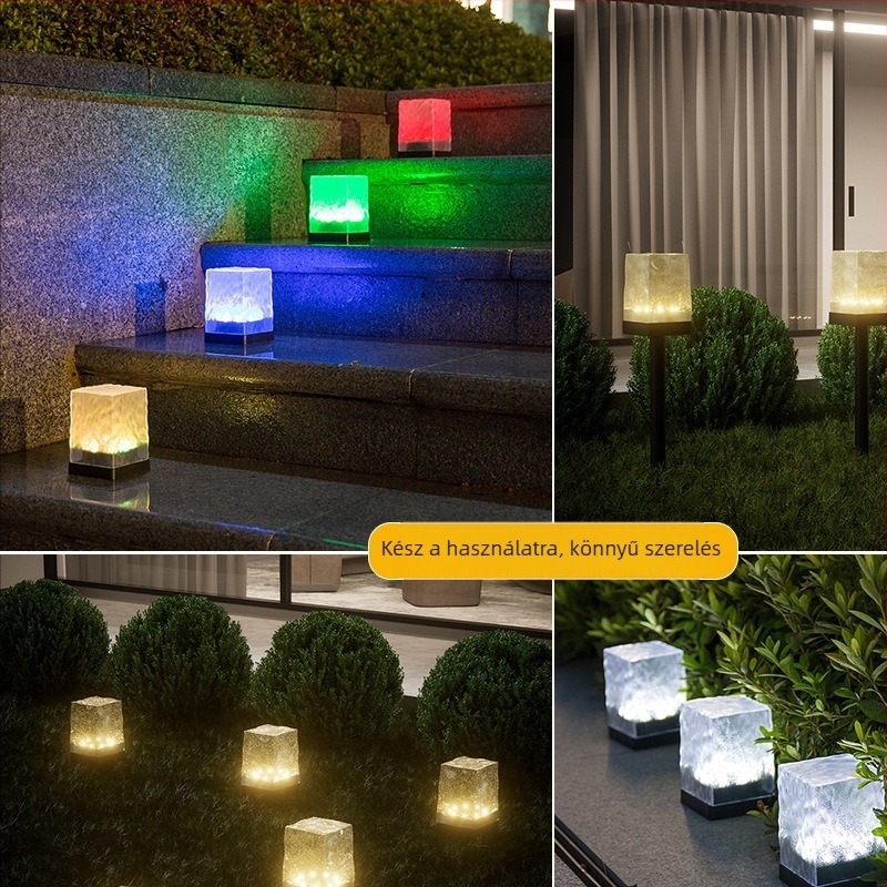 Napelemes kültéri LED lámpa kerthez, vízálló, modell ZX, 5W, üzemidő 6–12 óra