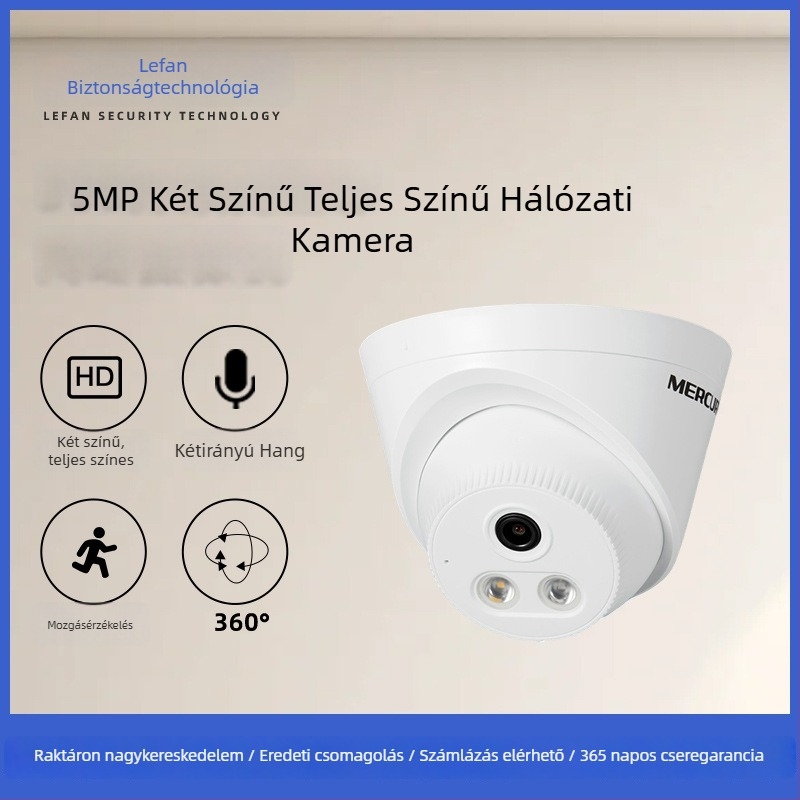 Mercury hálózati kamera MIPC532(P)W – 5 MP, 2,8 mm objektív, kültéri használat, 10–30 m hatótáv, mobilalkalmazás támogatás