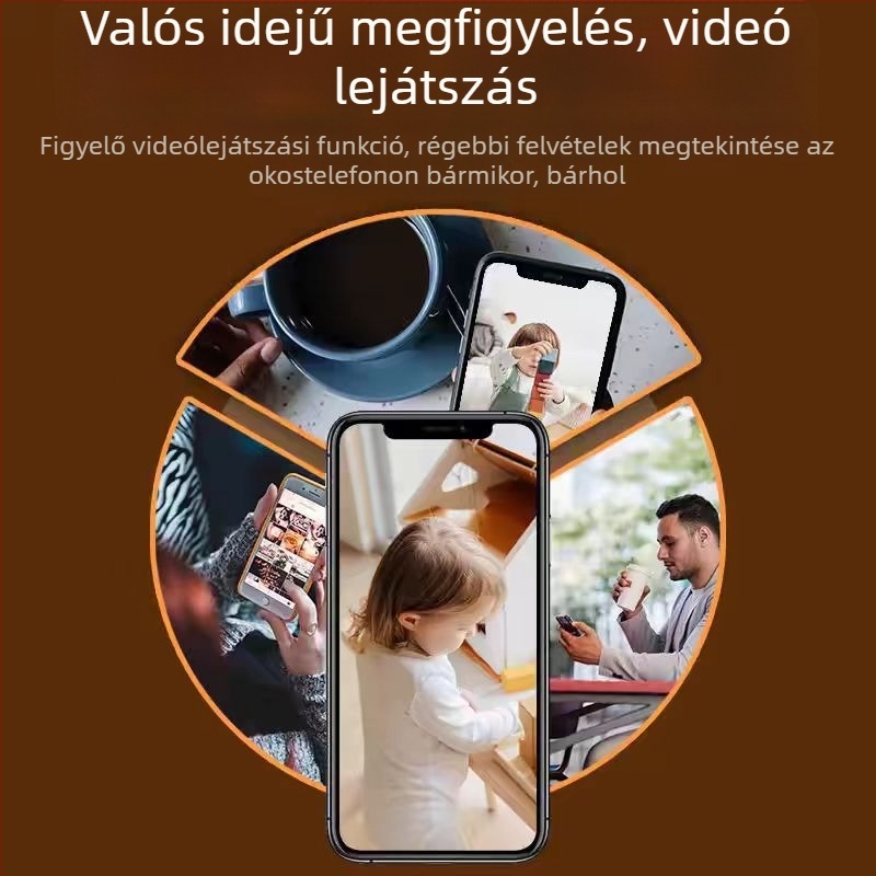 Vezeték nélküli intelligens kamera 1080p, mobilalkalmazás-vezérlés, 10–30 m hatótáv, beltéri használat, éjszakai látás