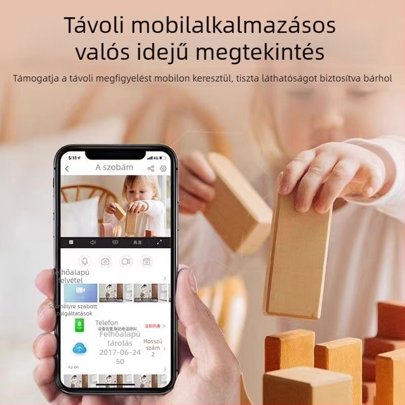 Vezeték nélküli intelligens kamera 1080p, mobilalkalmazás-vezérlés, 10–30 m hatótáv, beltéri használat, éjszakai látás