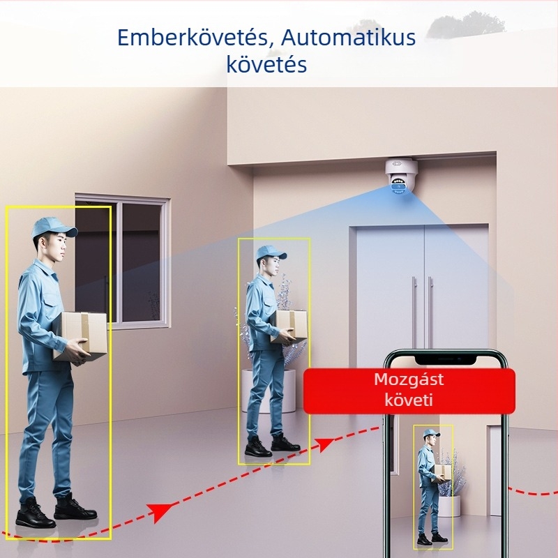 OKAM kétirányú PTZ félgömbszerű vezeték nélküli kamera 4G-monitorral beltéri és kültéri használatra, interkom és távoli hozzáférés mobilon