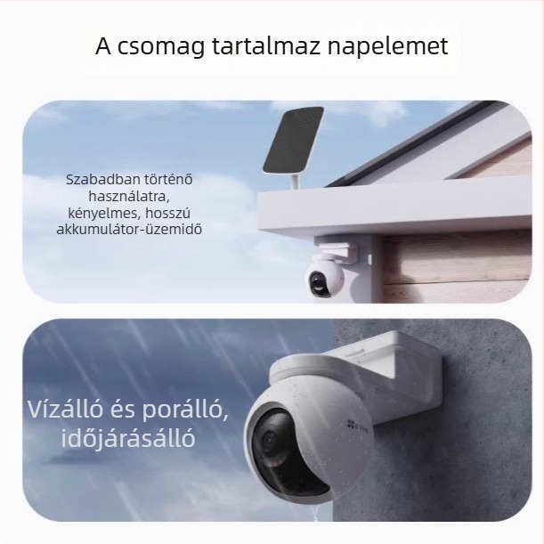Fluorite HB8 Napelemes kültéri vezeték nélküli PTZ kamera otthoni biztonságra, távoli HD, 30m+ hatótávolság, élethosszig ingyenes adatforgalom