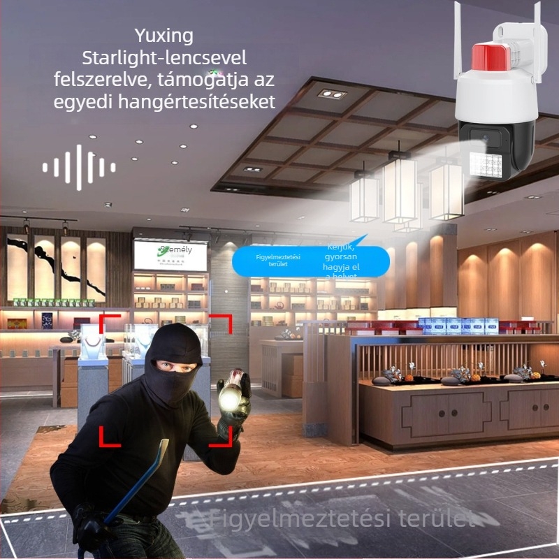 360° Panoráma WiFi Dome Kamera beltéri/kültéri megfigyeléshez - 1/2.7in szenzor, -20°C–55°C, 12V