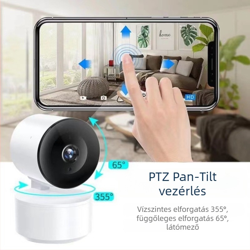 Beltéri teljes színű vezeték nélküli Wi-Fi megfigyelő kamera, 1080p HD, infravörös éjszakai látás, hang- és fényriasztás