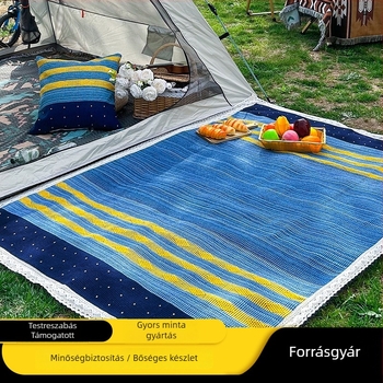Kültéri kemping piknik matrac, poliészter-pamutból, nedvességálló, vastag talpú, vászon anyag