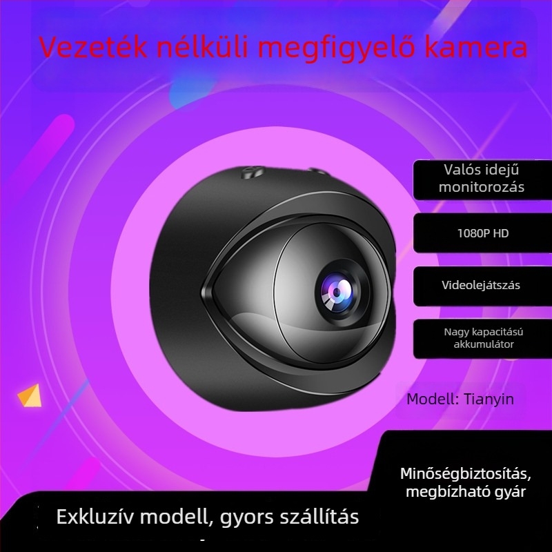 Vezeték nélküli WiFi megfigyelő kamera okostelefonhoz, beltéri/kültéri használat, 1440p, 2,8 mm objektív, távoli megfigyelés, IR éjszakai látás 5 m-ig