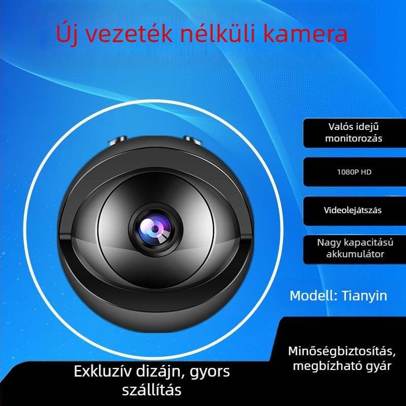 Vezeték nélküli WiFi megfigyelő kamera okostelefonhoz, beltéri/kültéri használat, 1440p, 2,8 mm objektív, távoli megfigyelés, IR éjszakai látás 5 m-ig