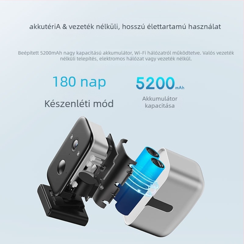 PTZ kültéri vízálló vezeték nélküli kamera 1080p felbontás, 0,05 lux, 3,6 mm objektív, IR tartomány 9–10 m, mozgás és emberi test észlelés