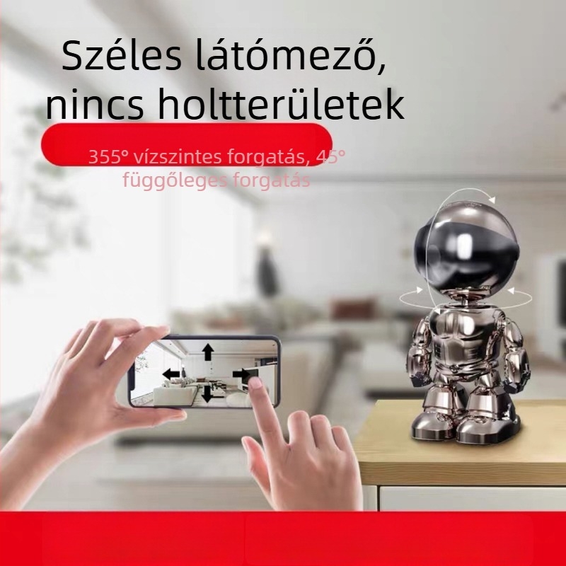 Beltéri 4G vezeték nélküli kamera, 360° látómező, HD éjszakai látás, távoli megfigyelés