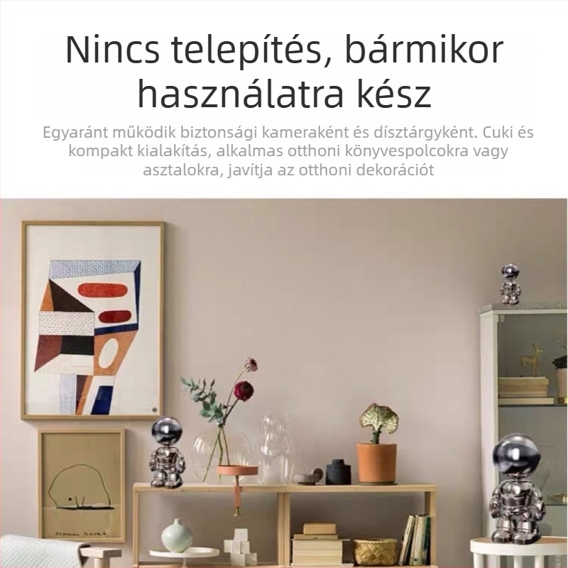 Beltéri 4G vezeték nélküli kamera, 360° látómező, HD éjszakai látás, távoli megfigyelés