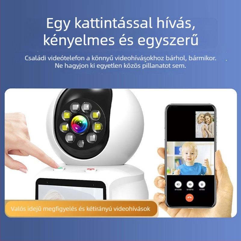 Video baba- és idősellátó monitor, érintéses hívás, kétirányú audió, HD videó megfigyelés, éjszakai látás