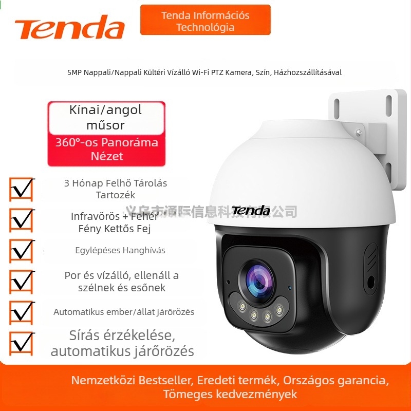 Kültéri 5MP Wi-Fi 6 Dome kamera éjjellátással, kétirányú audió, 4mm objektív