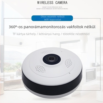 360° panorámás vezeték nélküli HD belső biztonsági kamera otthonra, üzletekbe és kiadó ingatlanok megfigyelésére