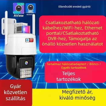 Aview vezeték nélküli megfigyelő kamera monitor távoli megtekintéssel mobiltelefonról, HD éjszakai látás, mozgáskövetés és riasztás
