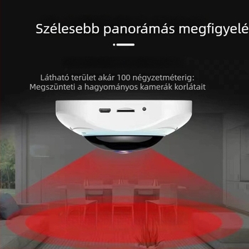 JWEI GW-0630w 360° panorámás mennyezeti kamera beltérre, 1080P HD, éjjellátás, riasztás és értesítés, mobilalkalmazás-támogatás
