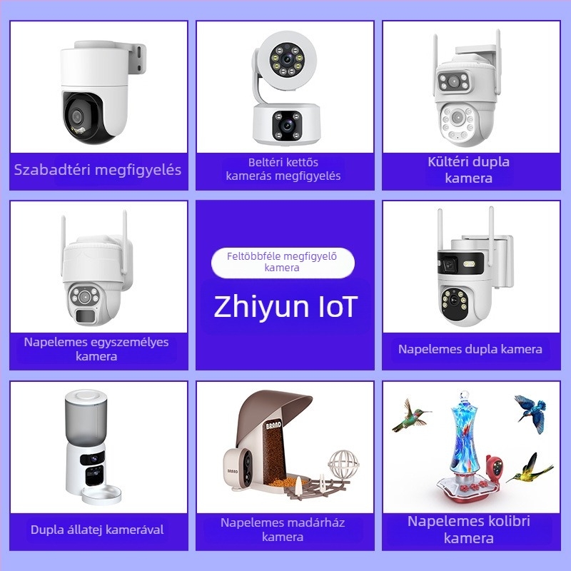 Napelemes madáretető kamera - Vezeték nélküli, széles látószög, kültéri vízálló HD megfigyelés AI madárfaj felismeréssel, 1080P, 3.6 mm objektív