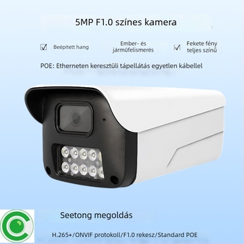 5MP IP kamera F1.0, teljes színű HD, kültéri POE hálózati kamera