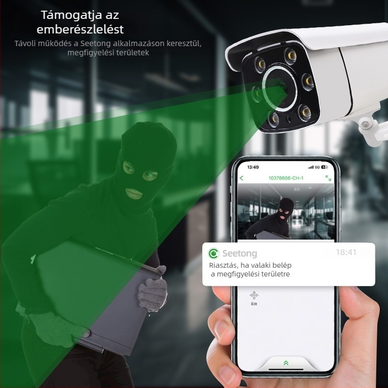 5MP IP kamera F1.0, teljes színű HD, kültéri POE hálózati kamera