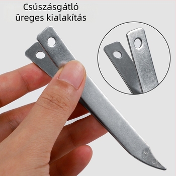 Kézzel készített cipőjavító készlet horoggal, szúróeszközzel és horgolótűvel, kiegészítőket tartalmazó dobozban